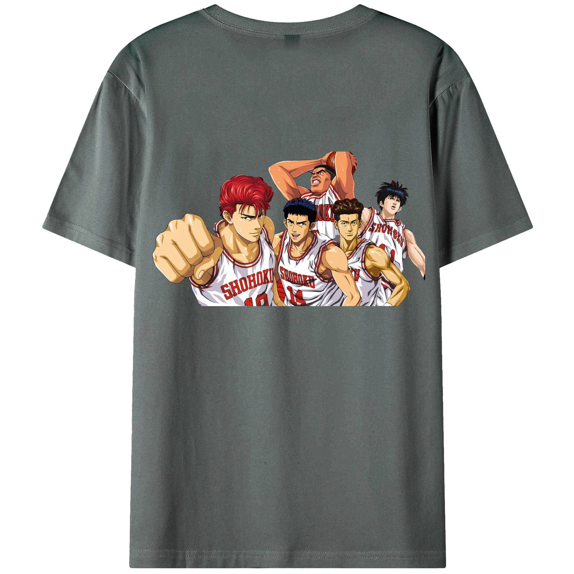 （画像用） SLAM DUNK／スラムダンク 綿100％ メンズ半袖Tシャツ（バックプリント） 通気性